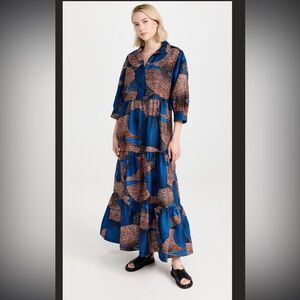 The Oula Company puffed sleeve tiered cotton dress
